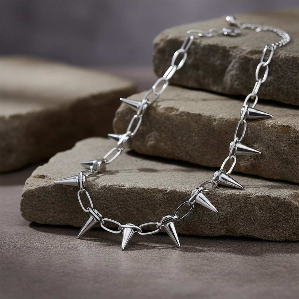 Metal Spike Choker Necklace
