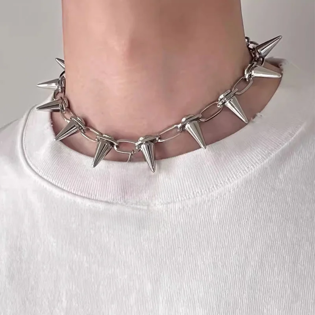 Metal Spike Choker Necklace