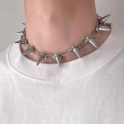 Metal Spike Choker Necklace