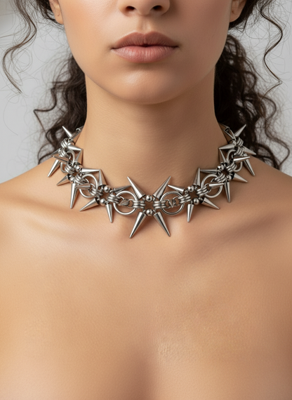 Metal Spiked Necklace